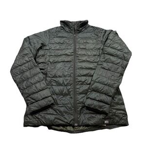 Women's REI Coop Olive Green Puffer Jacket Lightweight Down Gorpcore Outdoors S